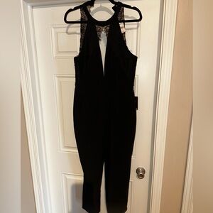 Express Black Lace Detail Jumpsuit